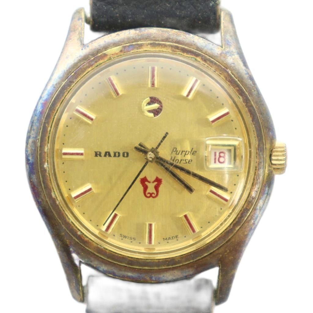 【中古】ラドー RADO パープルホース purple horse 腕時計 ウォッチ 手巻き デイト カレンダー付き ロ..
