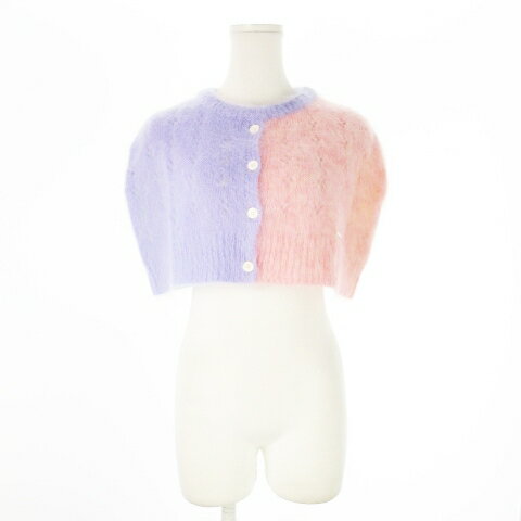 【中古】未使用品 ディースクエアード DSQUARED2 23AW モヘヤミニケープ クロップドカーディガン マン..