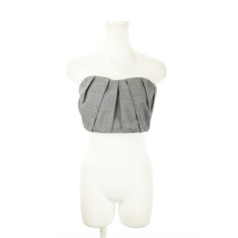 【中古】ジルスチュアート JILL STUART タックギャザービスチェ チューブトップ S グレー 092-4210010 ..