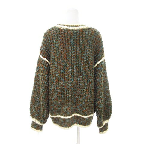 【中古】フーズフーギャラリー WHO'S WHO gallery 段染めパイピングワッフルカーデ ニット 長袖 トッパー オーバーサイズ F 茶 ブラウン WWZ1012105A0006 /AH22 ■GY99 レディース 【ベクトル 古着】 251126