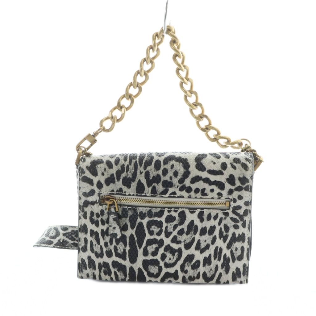 【中古】ゲス GUESS CENTRE Stage Crossbody Flap LB850478 ハンド ショルダーバッグ 2WAY PVC ヒョウ柄 レオパード 白 ホワイト 黒 ブラック ■GY18 /MQ レディース 【ベクトル 古着】 251125 2