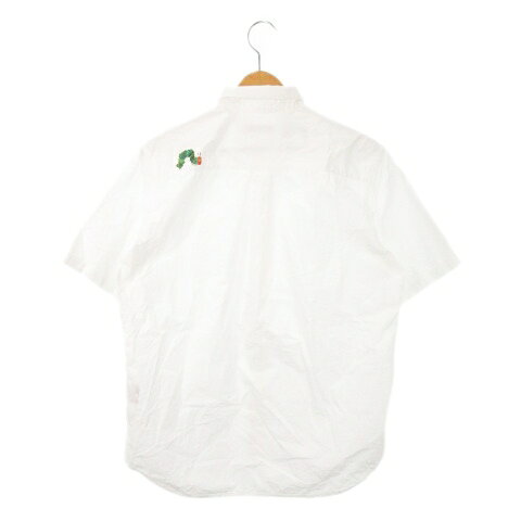【中古】グラニフ graniph × エリック カール ERIC CARLE はらぺこあおむし 半袖シャツ ファイブ フルーツ タイプライター生地 比翼 M 白 ホワイト /MN15 ■GY99 メンズ 【ベクトル 古着】 251202