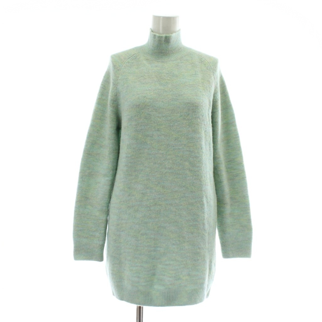 【中古】ミッソーニ MISSONI ニット セーター ウール混 キャメル混 長袖 ハイネック 44 L 緑 グリーン ..