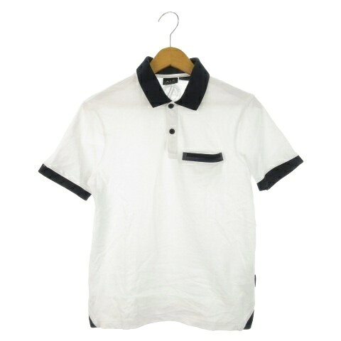 乐天商城 - 【中古】アルマーニエクスチェンジ A/X ARMANI EXCHANGE ポロシャツ 半袖 配色 バイカラー コットン XS 白 ホワイト 紺 ネイビー /AH11 ■GY03 メンズ 【ベクトル 古着】 251210