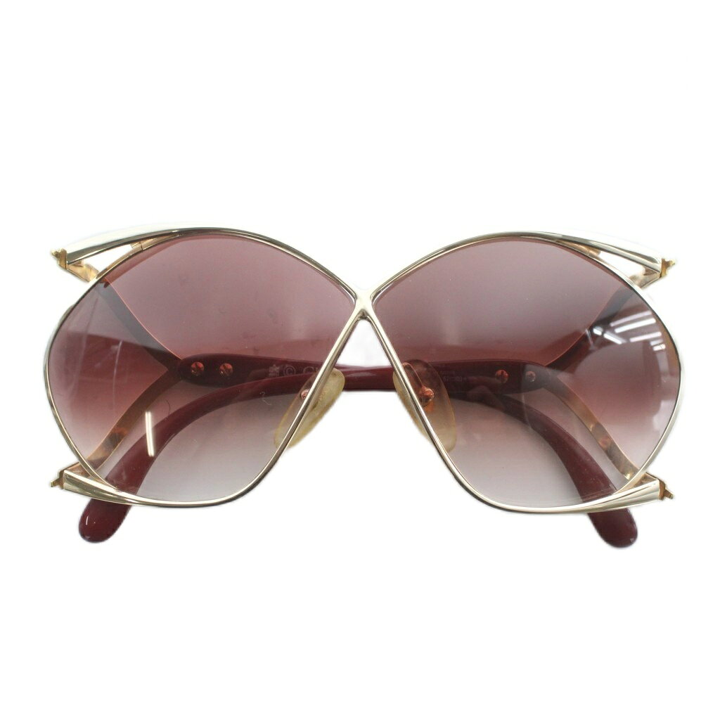 【中古】クリスチャンディオール Christian Dior ヴィンテージ 眼鏡 サングラス メタルフレーム グラデーション ロゴ 67□03 ボルドー ゴールド色 2056 45 /XZ ■GY18 レディース 【ベクトル 古着】 260108