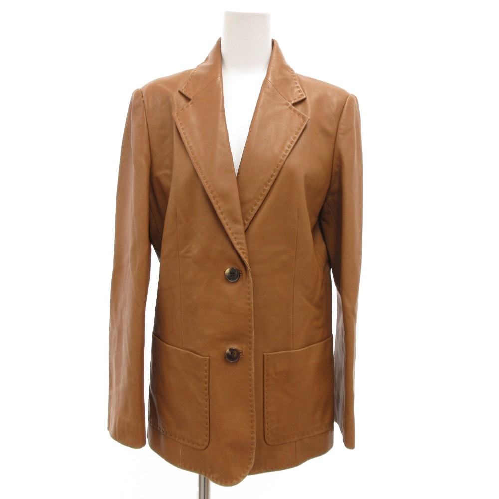 【中古】バーバリー ロンドン BURBERRY LONDON テーラードジャケット ラムレザー 裏地ノバチェック 40 茶 ブラウン /JS ■GY19 レディース 【ベクトル 古着】 260123