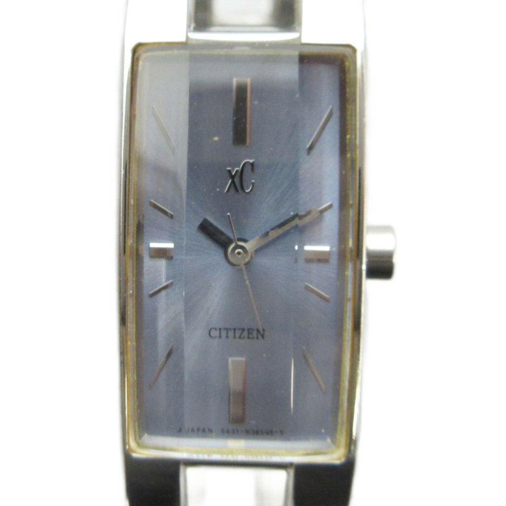 Other - 【中古】シチズン CITIZEN 5431-H22684 XC 腕時計 ウォッチ クォーツ スクエア 青文字盤 シルバー色 ■GY11 /MQ レディース 【ベクトル 古着】 260413
