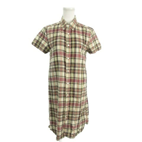 【中古】ビームスボーイ BEAMS BOY シャツワンピース boy マルチカラー チェック柄 半袖 ボタンダウンカラー /MN13 ■GY99 レディース 【ベクトル 古着】 260202