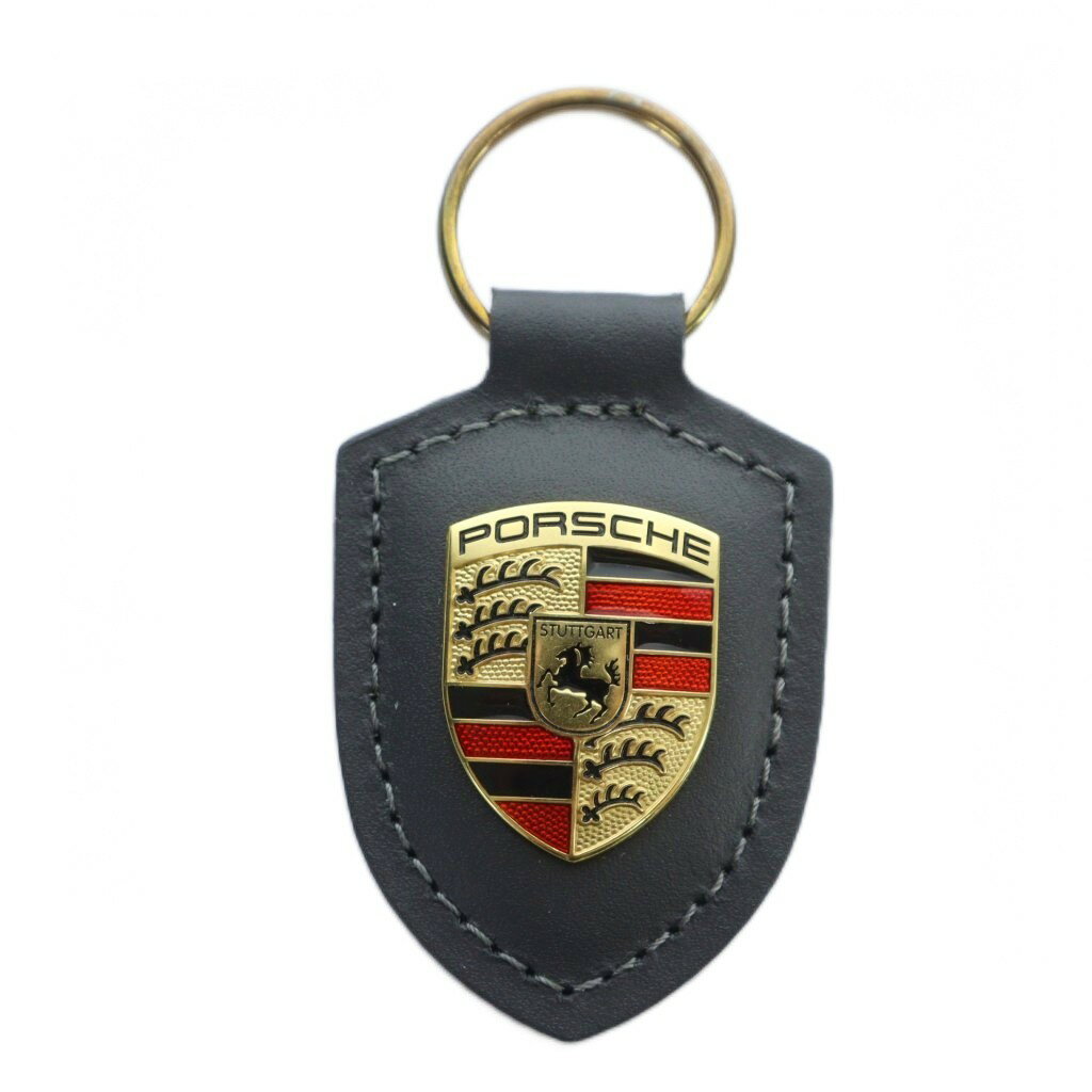 【中古】ポルシェ キーケース キーリング ロゴ レザー グレー ■GY17 /MQ メンズ 【ベクトル 古着】 260131