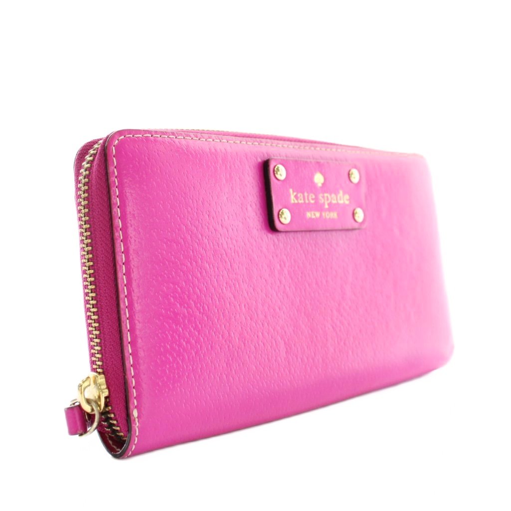 【中古】ケイトスペード KATE SPADE 長財布 ラウンドファスナー 牛革 レザー ロゴ ...