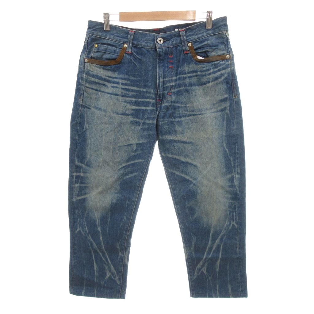 乐天商城 - 【中古】ブルーモンスタークロージング BLUE MONSTER CLOTHING 美品 ジーンズ デニムパンツ ウォッシュ加工 クロップド丈 L 紺 ネイビー /SJ ■GY12 メンズ 【ベクトル 古着】 260312