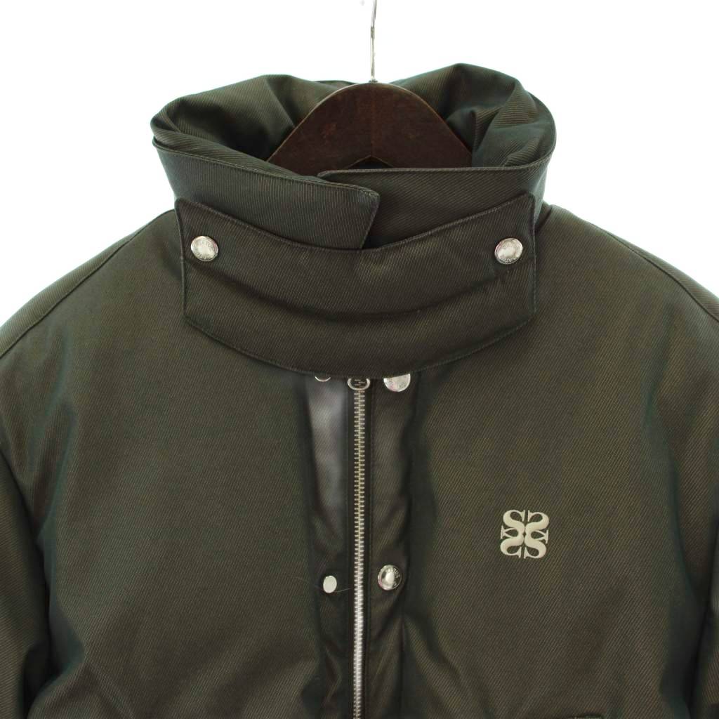 【中古】セター SATUR レッチェツートーン ダックダウン パディング ダウンジャケット Lecce Two Tone Duck Down Padding ダブルジップ カーキ 長袖 スタンドカラー ロゴ刺繍 SA244WDW01 /PP ■GY19 レディース 【ベクトル 古着】 260220