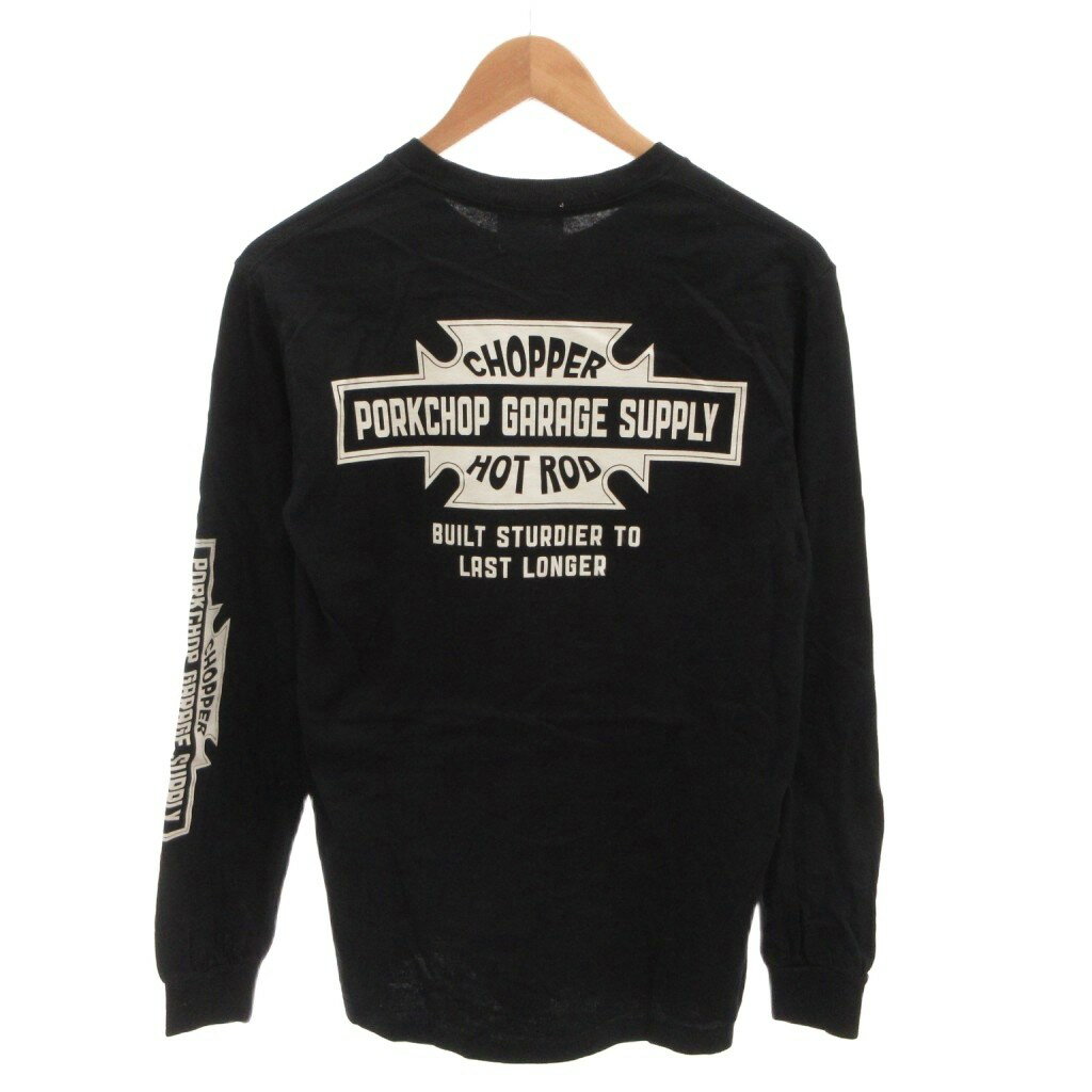 【中古】GARAGE SUPPLY PORKCHOP Tシャツ ロンT 長袖 プリント バイカラー S 黒 ブラック /FF ■GY12 メンズ 【ベクトル 古着】 260322 2