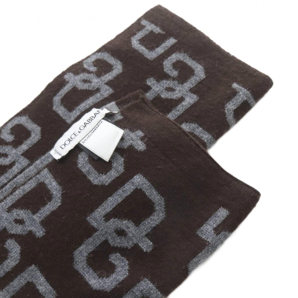 【中古】ドルチェ&ガッバーナ ドルガバ DOLCE&GABBANA マフラー ウール ロゴ 総柄 ...