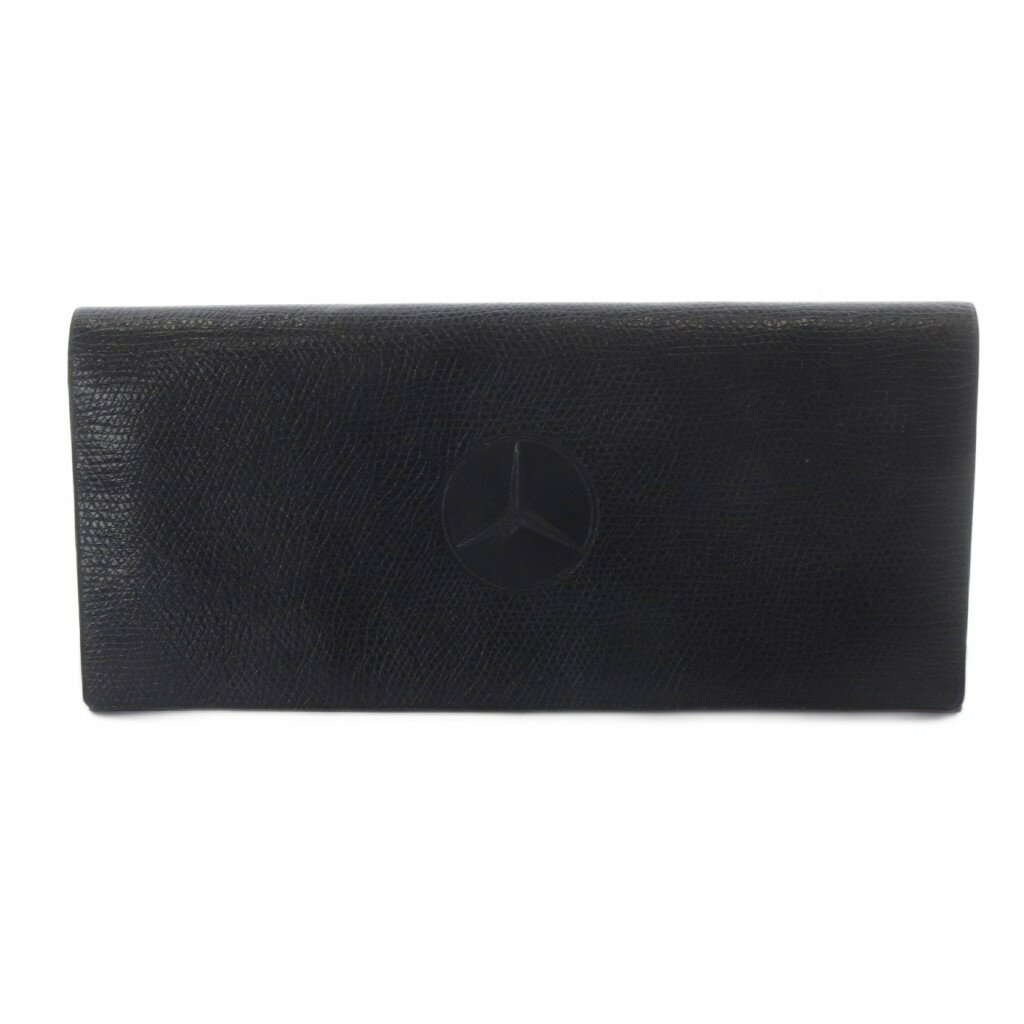 【中古】メルセデスベンツ Mercedes Benz 長財布 小銭入れなし レザー 型押しロゴ 黒 ブラック /SR ■GY18 【ベクトル 古着】 260327