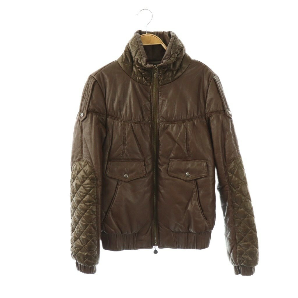 【中古】パトリツィアペペ PATRIZIA PEPE 羊革 レザージャケット ブルゾン 中綿 42 ブラウン /ES ■GY18 レディース 【ベクトル 古着】 260323