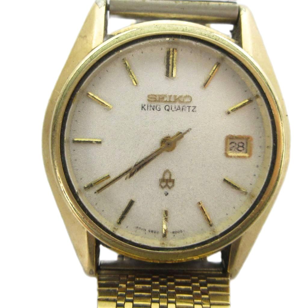 【中古】セイコー SEIKO ジャンク品 KING QUARTZ キングクォーツ 4822-8000 腕時計 ウォッチ デイト カレンダー付き ゴールドカラー 金色 ■GY18 /MQ メンズ 【ベクトル 古着】 260502