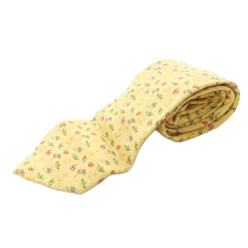 【中古】サルヴァトーレフェラガモ Salvatore Ferragamo ネクタイ 金魚 黄色 イエロー /SR ■OH ■GY18 メンズ 【ベクトル 古着】 260325