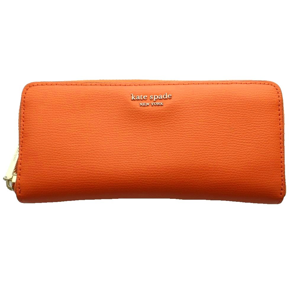 【中古】ケイトスペード KATE SPADE コンチネルウォレット 長財布 ラウンドジップ レザー オレンジ /SS ■OS ■GY18 レディース 【ベクトル 古着】 260326