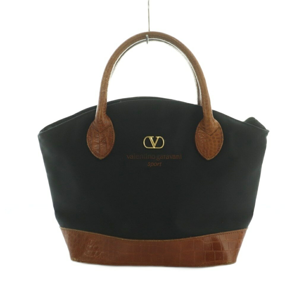 樂天商城 - 【中古】ヴァレンティノ ガラヴァーニ VALENTINO GARAVANI スポーツ SPORT ハンドバッグ ナイロン レザー切替 黒 茶 /MI ■GY18 レディース 【ベクトル 古着】 260325