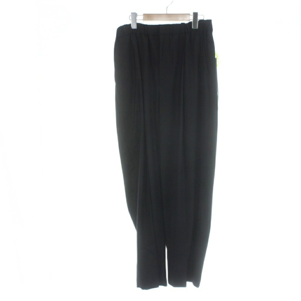 未使用品 マジックスティック MAGIC STICK 25FW-MS9-023 IIKANJI 1TUCK EZ TROUSERS イージーパンツ ジップフライ ロゴ L 黒 ブラック ■GY72 /MQ メンズ  260316