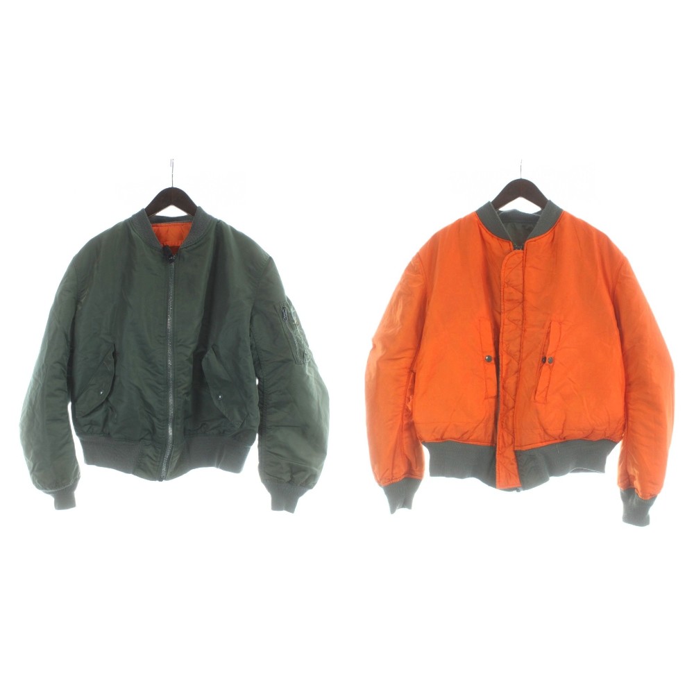 MA-1 フライトジャケット リバーシブル オリーブ オレンジ ビッグサイズ Alpha Industries（アルファ・インダストリーズ） 大きいサイズ メンズ