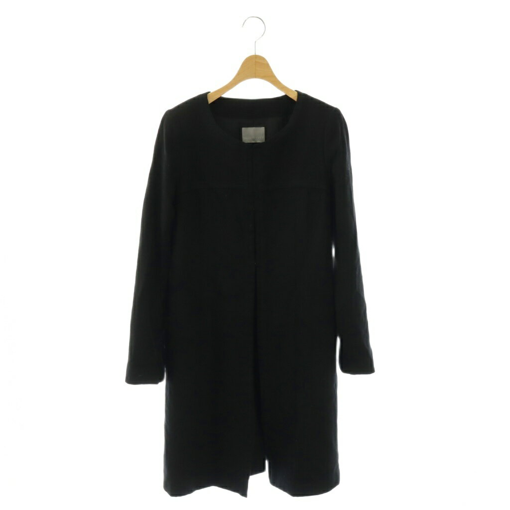 セオリーリュクス theory luxe CASH WOOL ORIGINAL コート カシミヤ ノーカラー 40 ブラック /DO ■GY12 レディース  260326