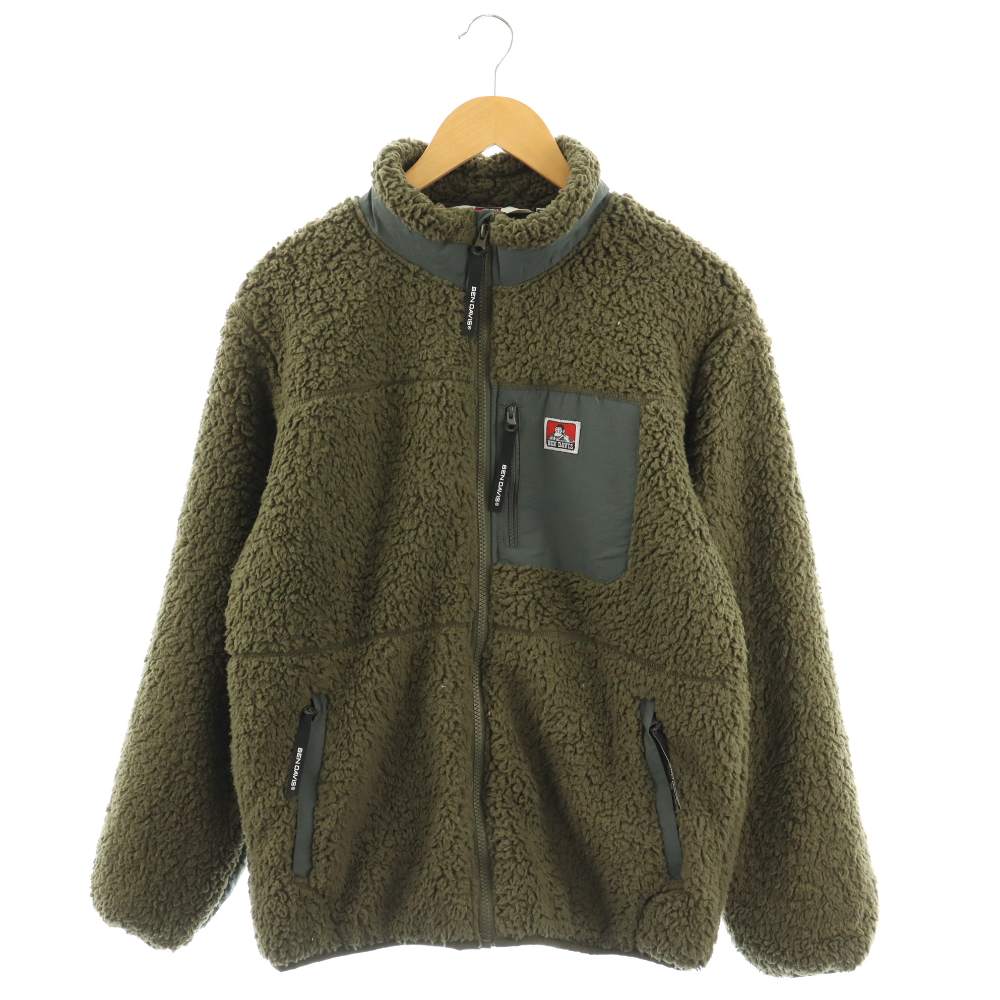 【中古】ベンデイビス BEN DAVIS ボアジャケット フリース ジップアップ L カーキ /DO ■GY12 メンズ 【ベクトル 古着】 260330