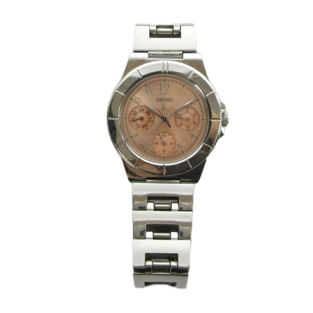 ブランド古着の買取販売ベクトルの【中古】セイコー SEIKO Lukia 5Y89-0B30 腕時計 ウォッチ クォーツ クロノグラフ ピンク文字盤 シルバー色 ■GY18 /MQ レディース 【ベクトル 古着】 260425｜アングル2