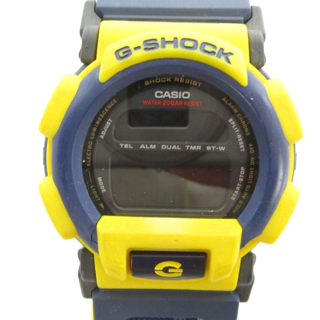 【中古】カシオジーショック CASIO G-SHOCK ジャンク品 DW-003 腕時計 ウォッチ クォーツ ロゴ デジタル 黄 イエロー 紺 ネイビー ■GY11 /MQ メンズ 【ベクトル 古着】 260524