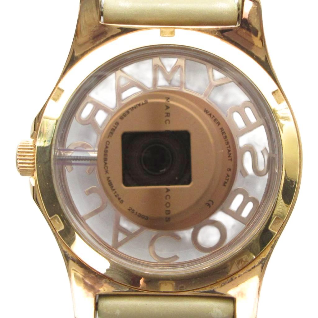 ブランド古着の買取販売ベクトルの【中古】マークバイマークジェイコブス MARC by MARC JACOBS MBM1245 腕時計 ウォッチ クォーツ スケルトン レザーベルト ゴールド色 ■GY11 /MQ メンズ 【ベクトル 古着】 260424｜アングル2