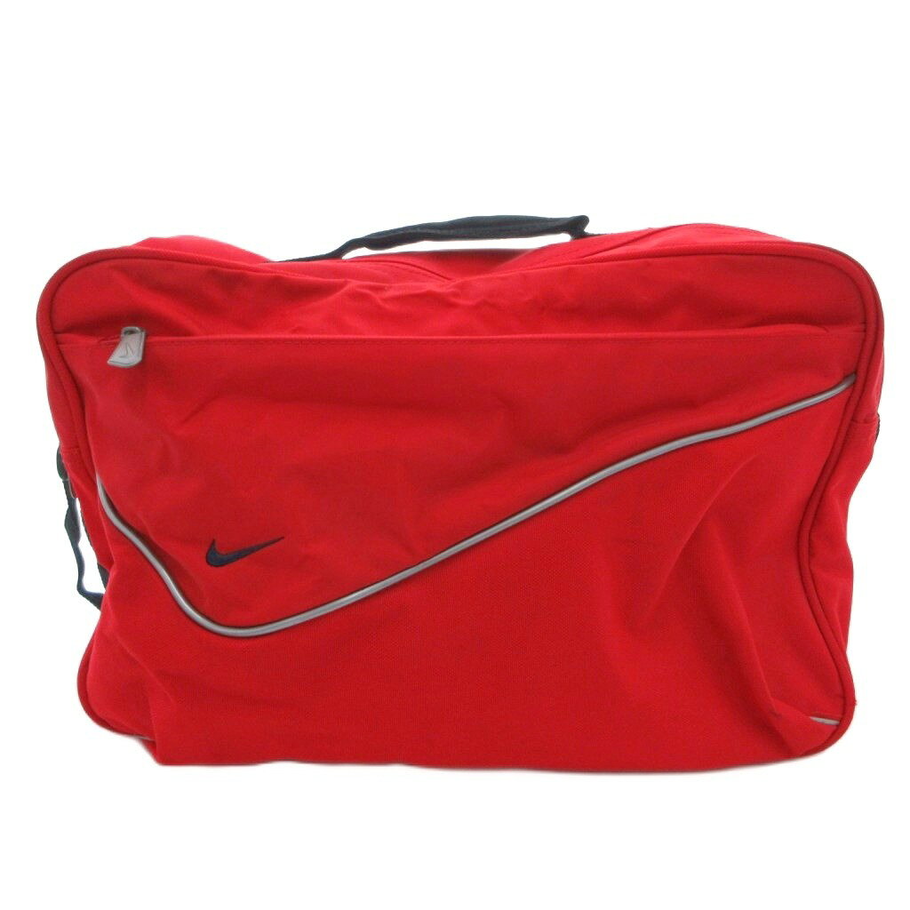【中古】ナイキ NIKE スポーツバッグ ダッフルバック 赤 レッド ジッパーポケット 斜めパイピング 持ち手 /TL ■GY99 メンズ 【ベクトル 古着】 260424