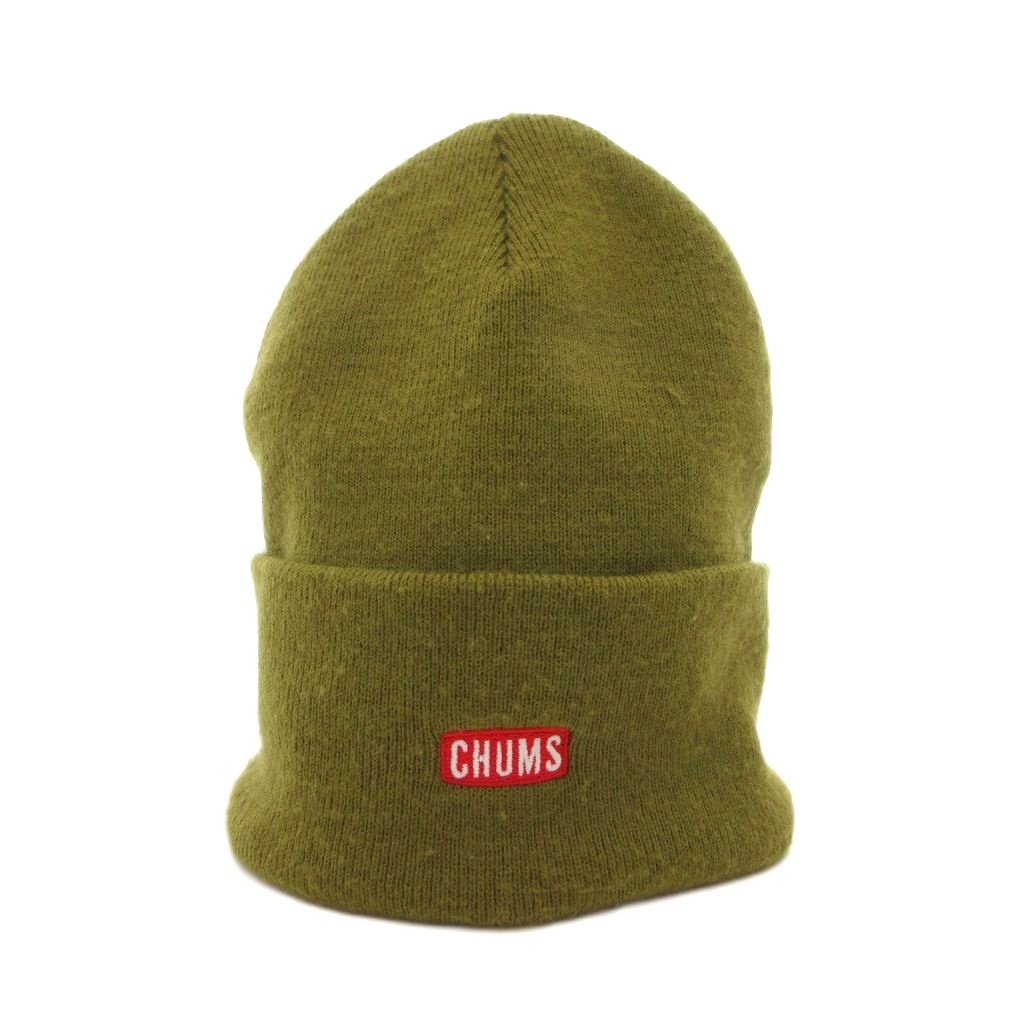 【中古】チャムス CHUMS 帽子 ニット帽 ビーニー F モスグリーン ロゴタグ /NU ■GY...