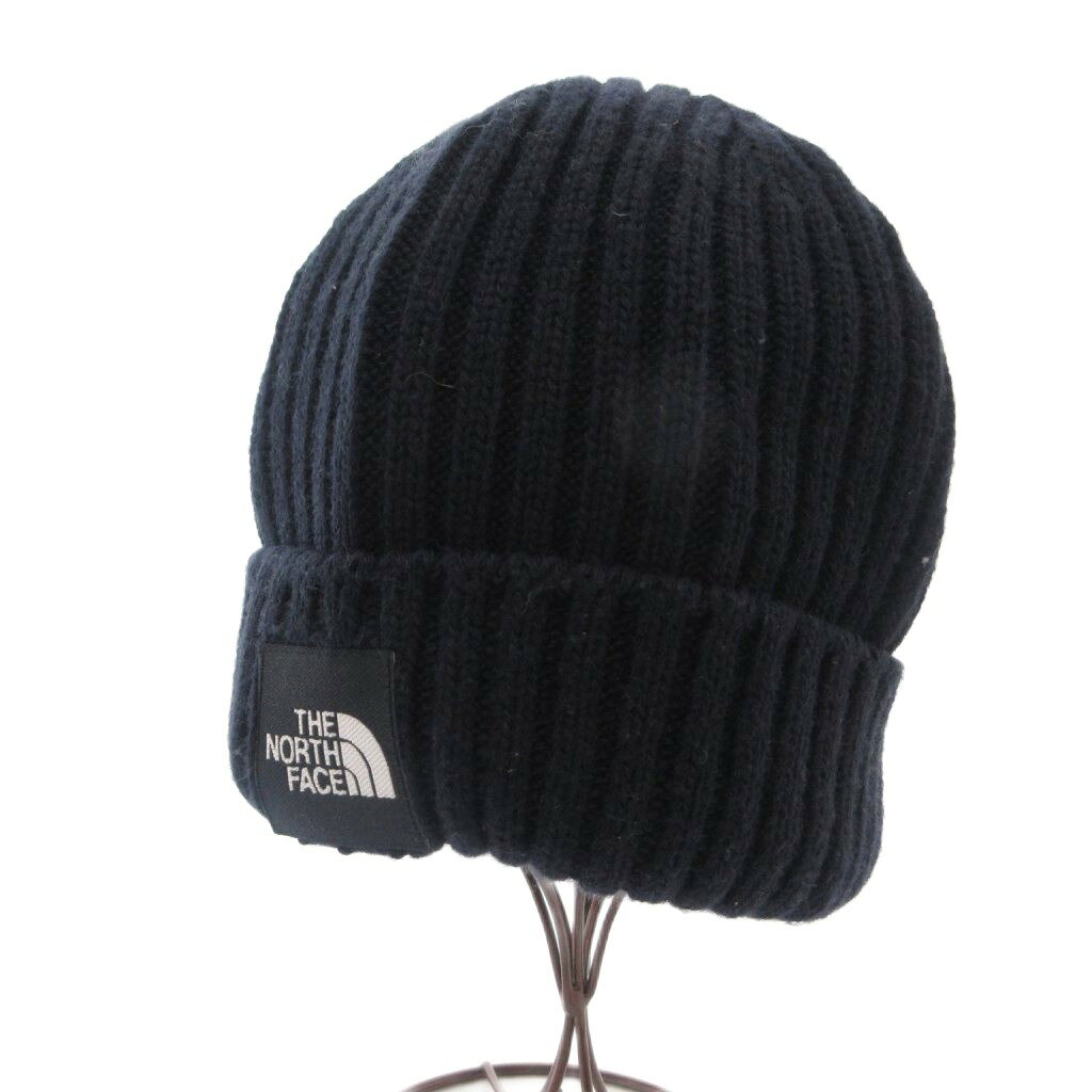 【中古】ザノースフェイス THE NORTH FACE ニット帽 ビーニー 帽子 FREE 紺色 ネイ...