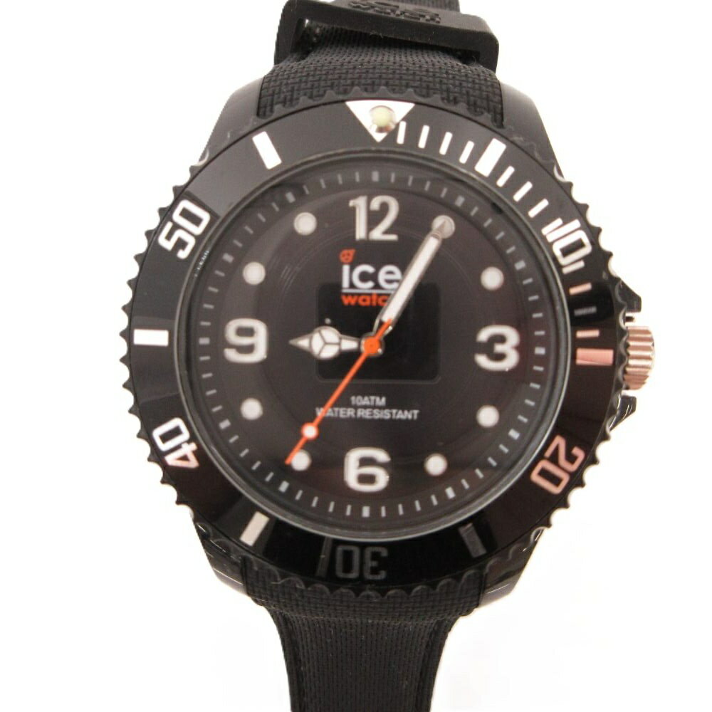 F, H, W - 【中古】アイスウォッチ ICE WATCH クォーツ時計 アナログ 黒 ブラック 銀色 シルバーカラー /ML ■GY99 メンズ 【ベクトル 古着】 260501