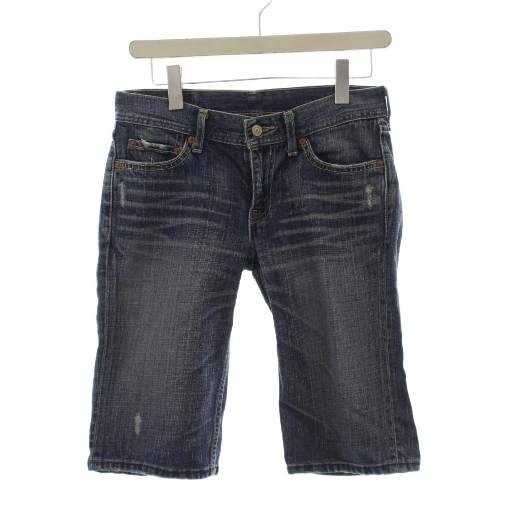 【中古】リーバイス Levi's デニム パンツ 27 紺 ネイビー ウォッシュ加工 ダメージ加工 ハーフ丈 /LP ■GY99 レディース 【ベクトル 古着】 260411
