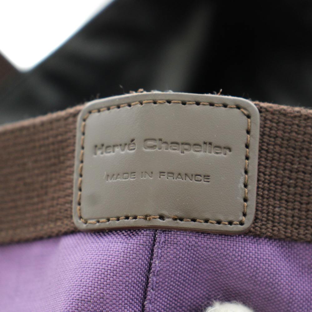 【中古】エルベシャプリエ Herve Chapelier 舟型トート ハンドバッグ ナイロン 茶 ...