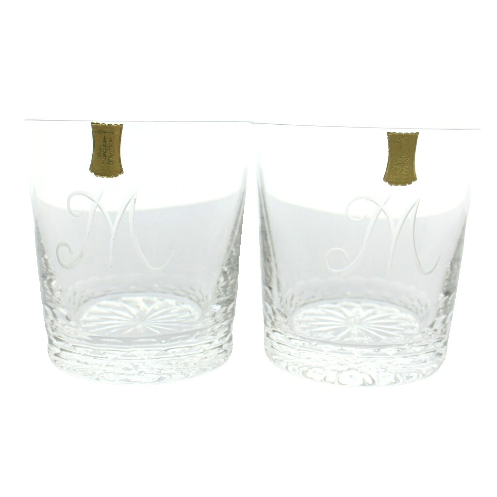 【中古】Meissen Lead Crystal マイセンレッドクリスタル ロックグラス 2客セット ペア ロゴ M 食器 コップ 箱付き クリア /MW ■GY18 その他 【ベクトル 古着】 260417