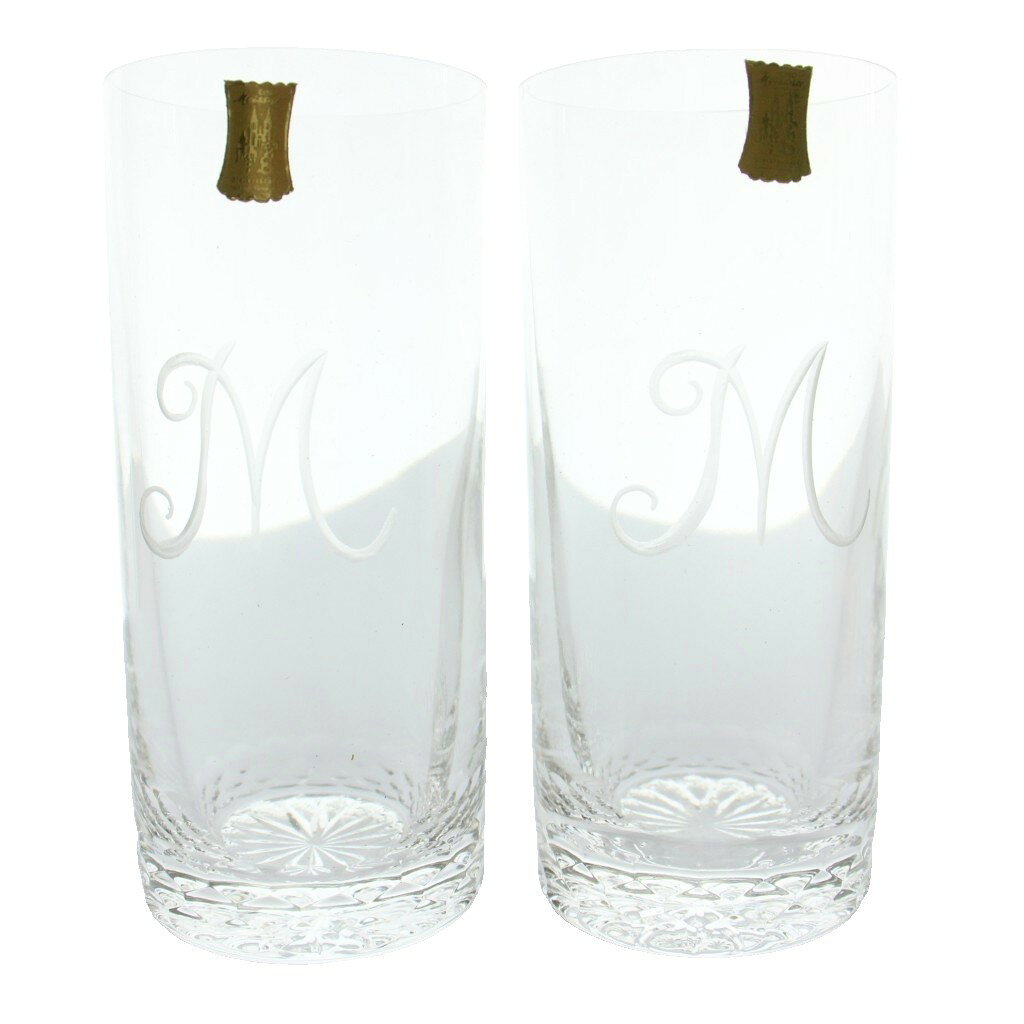 【中古】Meissen Lead Crystal マイセンレッドクリスタル Mシリーズ ロングタンブラー ハイボールグラス コップ 2客セット ペア 食器 箱付き クリア /MW ■GY18 その他 【ベクトル 古着】 260417