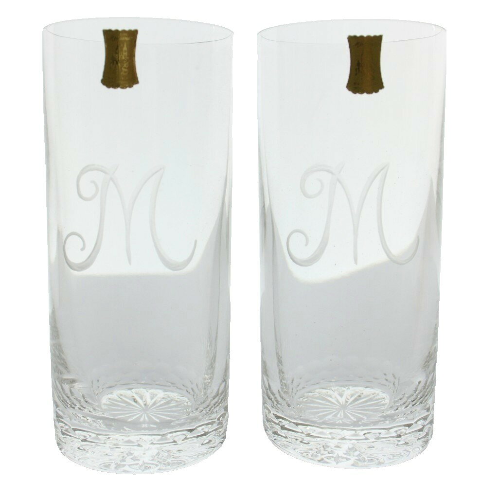 【中古】Meissen Lead Crystal マイセンレッドクリスタル Mシリーズ ロンググラス ロングタンブラー ハイボールグラス コップ 2客セット ペア 食器 箱付き クリア /MW ■GY18 その他 【ベクトル 古着】 260417