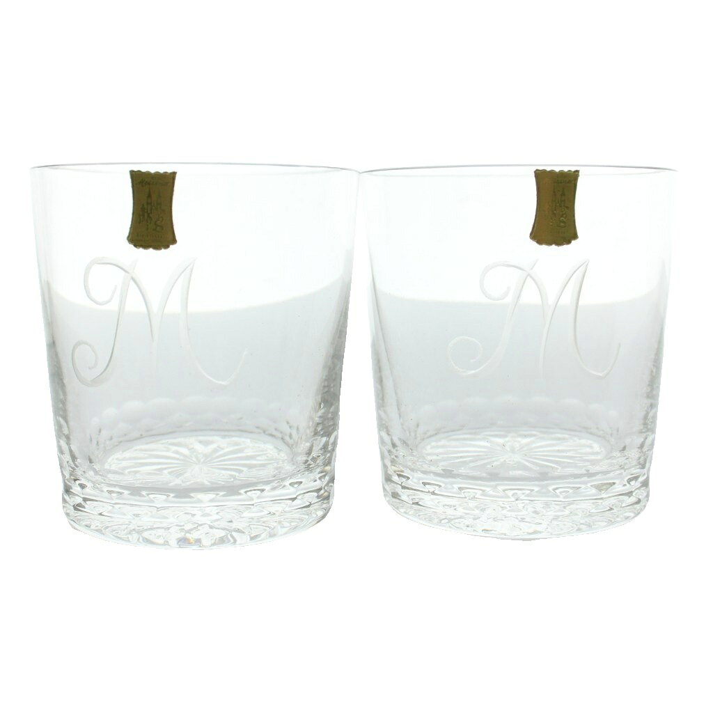【中古】Meissen Lead Crystal マイセンレッドクリスタル ロックグラス 2客セット ペア ロゴ M 食器 コップ 箱付き クリア /MW ■GY18 その他 【ベクトル 古着】 260417