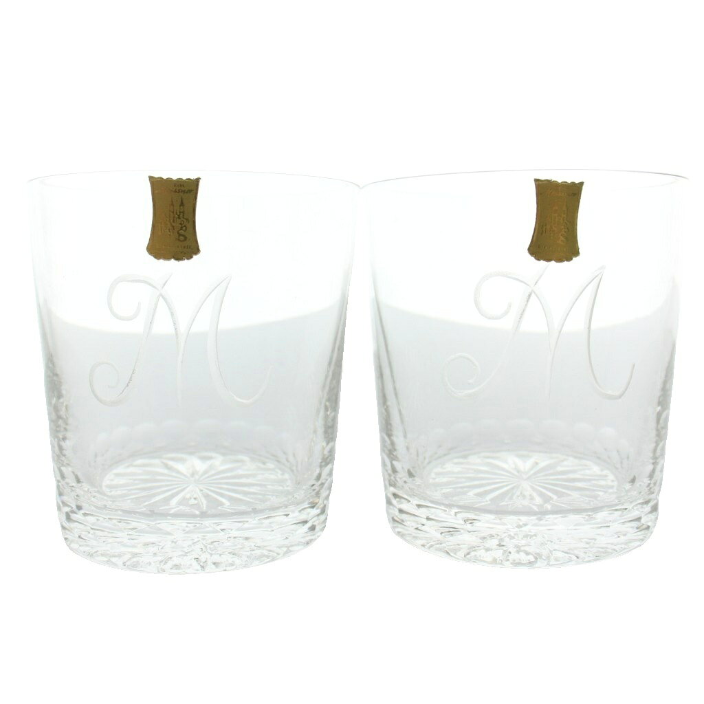 【中古】Meissen Lead Crystal マイセンレッドクリスタル ロックグラス 2客セット ペア ロゴ M 食器 コップ 箱付き クリア /MW ■GY18 その他 【ベクトル 古着】 260417