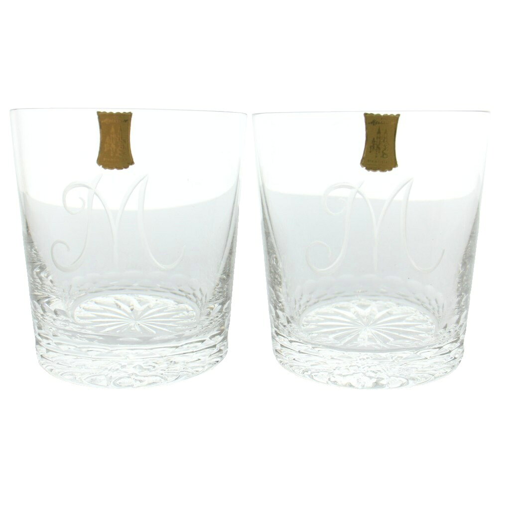 【中古】Meissen Lead Crystal マイセンレッドクリスタル ロックグラス 2客セット ペア ロゴ M 食器 コップ 箱付き クリア /MW ■GY18 その他 【ベクトル 古着】 260417