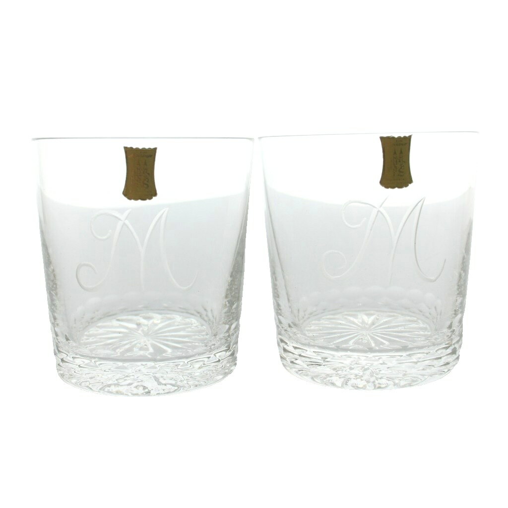 【中古】Meissen Lead Crystal マイセンレッドクリスタル ロックグラス 2客セット ペア ロゴ M 食器 コップ 箱付き クリア /MW ■GY18 その他 【ベクトル 古着】 260417