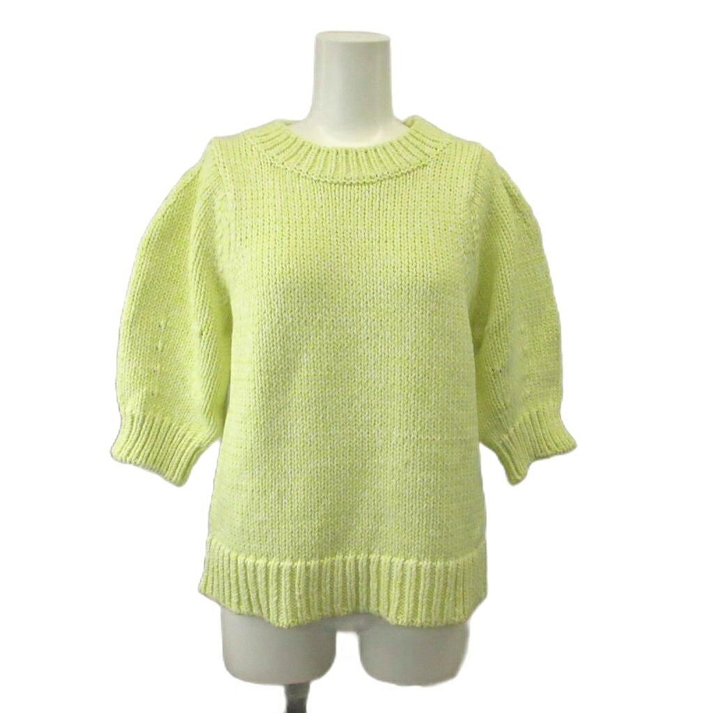 【中古】ミラオーウェン Mila Owen ニット セーター one レモンイエロー クルーネック パフスリーブ 五分袖 /NP ■GY99 レディース 【ベクトル 古着】 260420 auc-vector-20882350 ブランド古着の買取販売ベクトル パッケージ画像