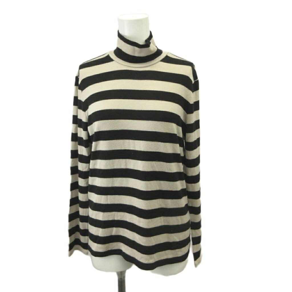 【中古】バーバリー ロンドン BURBERRY LONDON カットソー 2 ベージュ ブラック ボーダー柄 長袖 /RY ■GY99 レディース 【ベクトル 古着】 260420