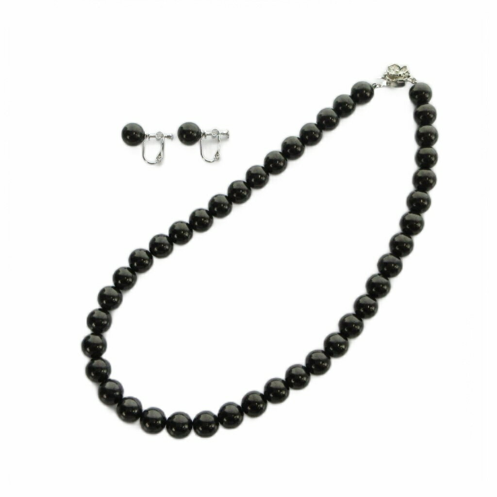 Boulder - 【中古】ミツコシ MITSUKOSHI ジェット ネックレス アクセサリー イヤリング セット 両耳用 Silver925 黒 ブラック ■GY11 /MQ レディース 【ベクトル 古着】 260420