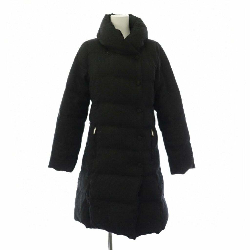Rakuten - 【中古】シップス SHIPS ダウンコート ロング丈 ウール シルク カシミヤ ワンカラー 38 黒 ブラック 314-15-0112 /BB ■GY06 レディース 【ベクトル 古着】 260419