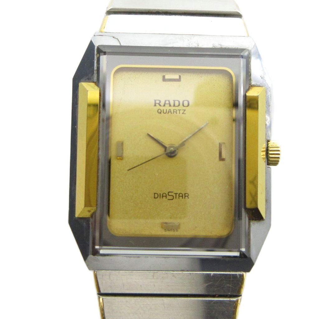 【中古】ラドー RADO DIASTAR ダイヤスター 110 0199 3 腕時計 ウォッチ クォーツ スクエア ゴールドカラー シルバーカラー 金色 銀色 ■GY18 /MQ メンズ 【ベクトル 古着】 260603