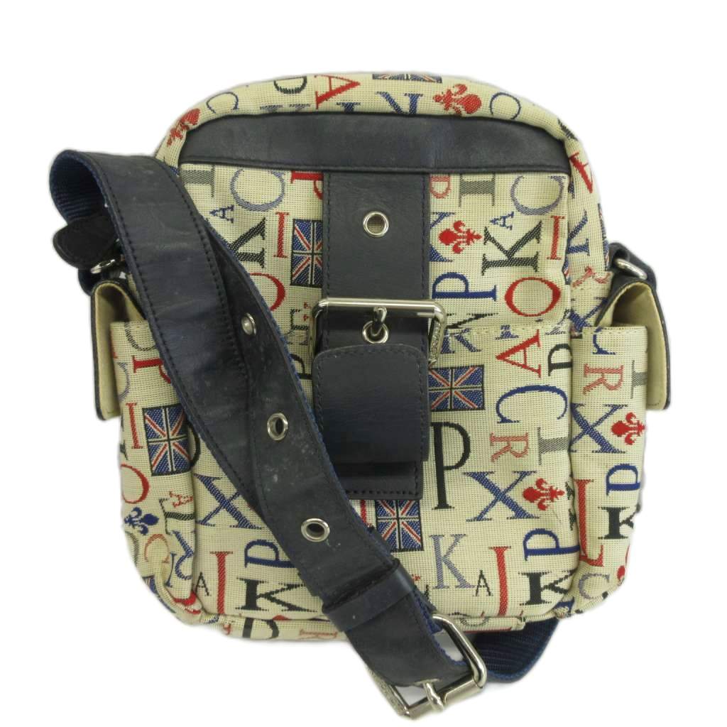 【中古】パトリック コックス PATRICK COX ショルダーバッグ キャンバス レザー ロゴ 総柄 マルチカラー /XZ ■GY18 レディース 【ベクトル 古着】 260422
